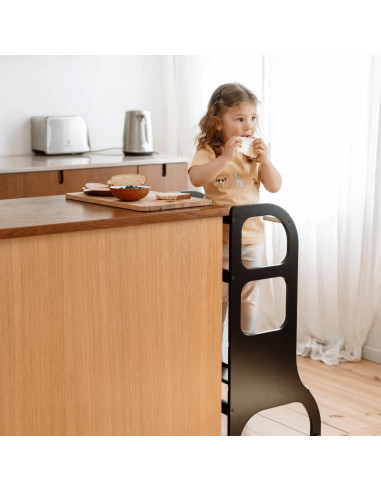 Torre de Ayuda Montessori Ette Tete Ajustable Negro 88.9cm