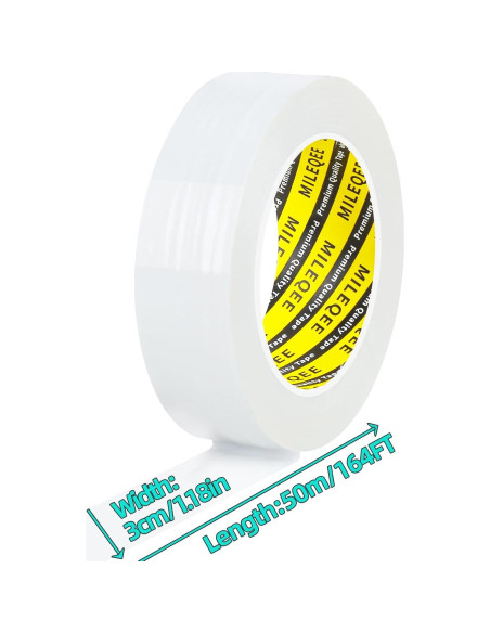 Cinta de Sellado MILEQEE Blanca 3cm x 50m Impermeable Cinta de Sellado MILEQEE Blanca 3cm x 50m Impermeable
