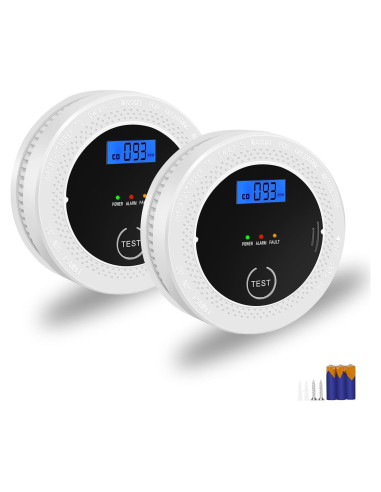 Detector de Monóxido de Carbono y Humo 2 en 1 ELECOIN LCD