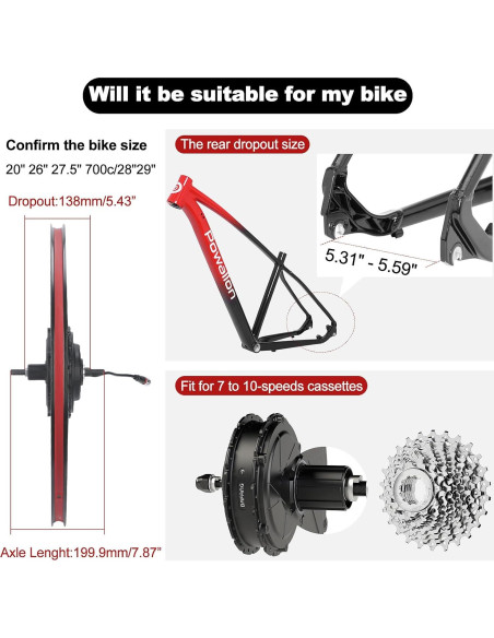 Kit de Conversión Eléctrica 48V 750W Powallon para Bicicleta Kit de Conversión Eléctrica 48V 750W Powallon para Bicicleta