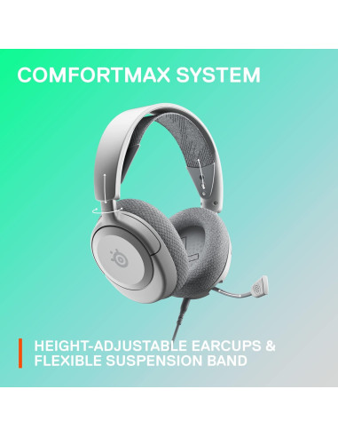 Auricular de Juego SteelSeries Arctis Nova 1 Blanco 360 Audio Espacial