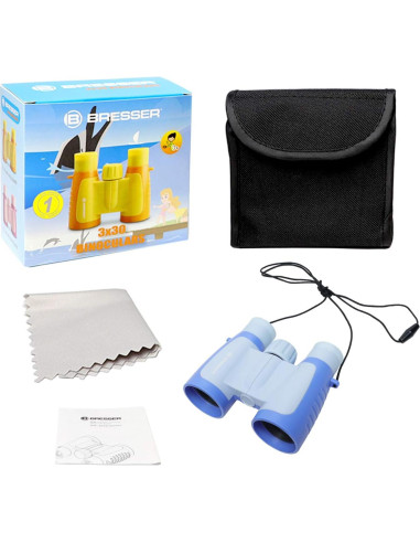 Binoculares Bresser 3x30 para Niños - Alta Resolución Azul