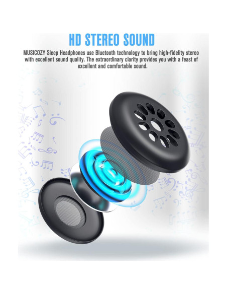 Auriculares para dormir Bluetooth MUSICOZY Banda para cabeza Auriculares para dormir Bluetooth MUSICOZY Banda para cabeza