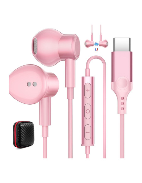 Auriculares USB C COOYA HiFi Estéreo con Micrófono 90.7g Auriculares USB C COOYA HiFi Estéreo con Micrófono 90.7g