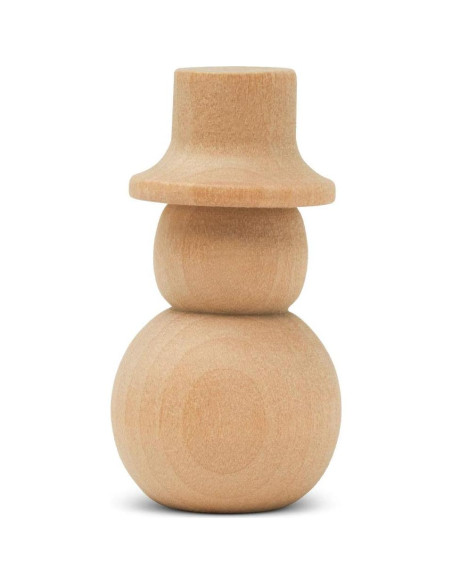 Muñecos de Nieve de Madera Woodpeckers 5.4 cm - Paquete de 12 Muñecos de Nieve de Madera Woodpeckers 5.4 cm - Paquete de 12