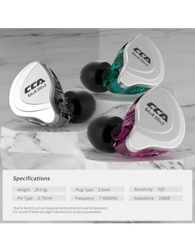 Auriculares In-Ear CCA C10 HiFi 10 Controladores Híbridos Negro