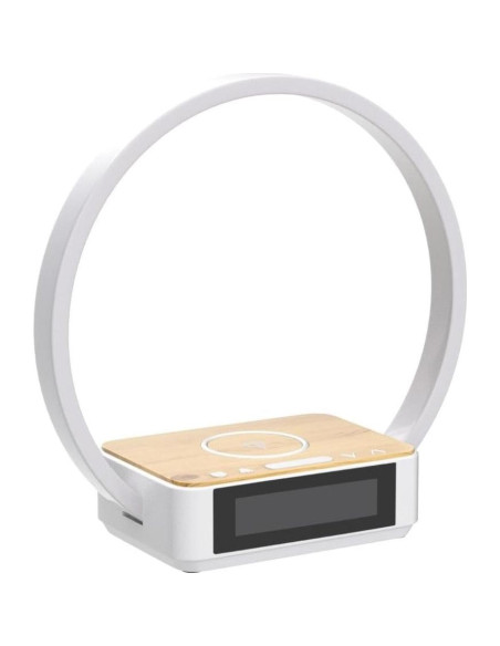 Lámpara de Mesa Táctil WILIT con Reloj Despertador y Cargador Inalámbrico, Luz Nocturna Regulable Lámpara de Mesa Táctil WILIT con Reloj Despertador y Cargador Inalámbrico, Luz Nocturna Regulable