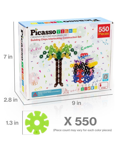 PicassoTiles 550 Piezas Bloques de Construcción Interconectables