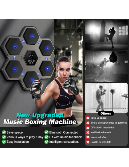 Máquina de Boxeo Musical Inteligente VZA BX-01 con Guantes Máquina de Boxeo Musical Inteligente VZA BX-01 con Guantes