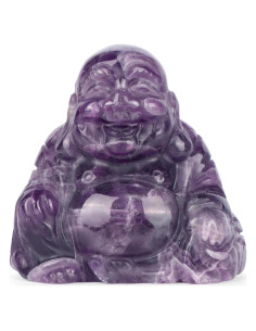 Estatua de Buda Maitreya de Cristal de Amatista Artistone 5cm