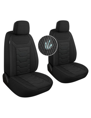 Fundas de Asiento de Coche AOKAOK 3D Transpirables Negro