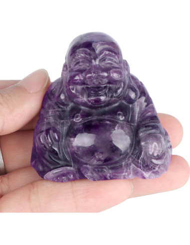 Estatua de Buda Maitreya de Cristal de Amatista Artistone 5cm