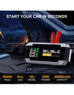 Arrancador de Batería Portátil BIUBLE A5 8000A 26800mAh 2
