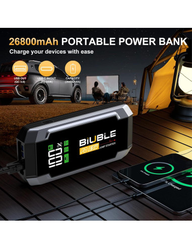 Arrancador de Batería Portátil BIUBLE A5 8000A 26800mAh