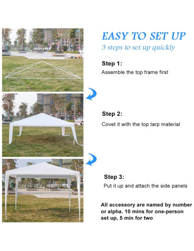 Carpa de Fiesta Impermeable Baisha 3x3m para Eventos