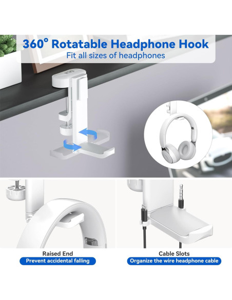 Organizador de Escritorio KDD 4 en 1 Blanco - Soporte Auriculares y Taza Organizador de Escritorio KDD 4 en 1 Blanco - Soporte Auriculares y Taza