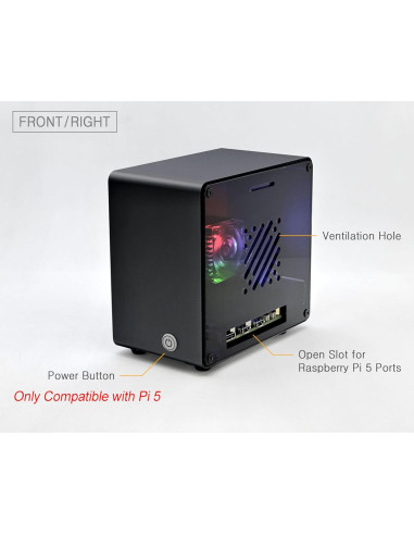 Caja Mini Torre ElectroCookie para Raspberry Pi 5 + SSD 256GB