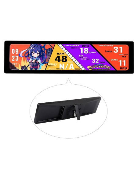 Pantalla IPS 11.9" Waveshare 320x1480 Táctil HDMI Altavoz Pantalla IPS 11.9" Waveshare 320x1480 Táctil HDMI Altavoz