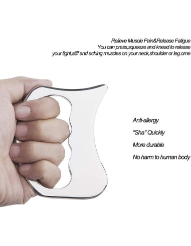 Herramienta Gua Sha Acero Inoxidable FeelFree Sport 12.7cm