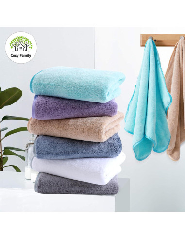 Toallas de Mano Microfibra Cosy Family 6 Piezas 40x71 cm