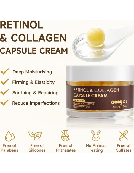 Crema de Cápsulas de Colágeno y Retinol Gaayou 140g Crema de Cápsulas de Colágeno y Retinol Gaayou 140g