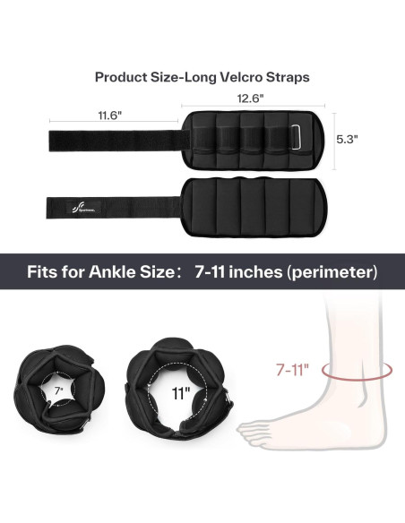 Pesas de Tobillo Ajustables Sportneer 3.2 kg para Ejercicio Pesas de Tobillo Ajustables Sportneer 3.2 kg para Ejercicio