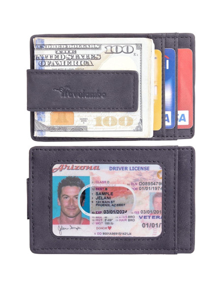 Clip de Dinero Travelambo para Hombres Slim RFID Negro Clip de Dinero Travelambo para Hombres Slim RFID Negro