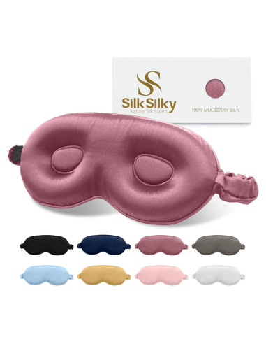 Máscara de Sueño de Seda 100% SilkSilky 22 Momme Ajustable