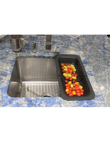 Colador Expandible Dependable 36.2-49.5 cm Plegable Negro