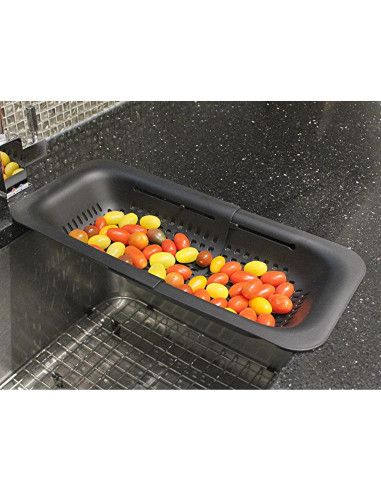 Colador Expandible Dependable 36.2-49.5 cm Plegable Negro