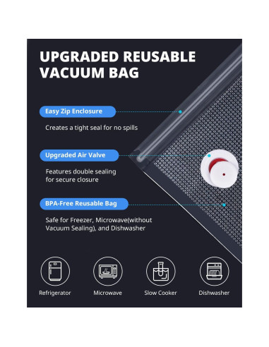 Sellador de Vacío AIRMSEN + Contenedor 1.4L + 11 Bolsas Reutilizables