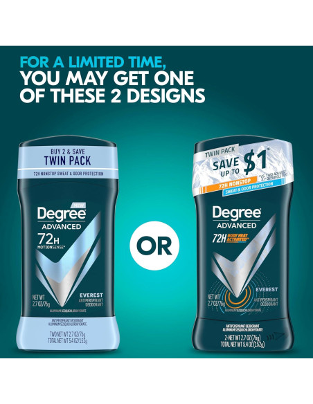 Desodorante Antiperspirante Degree Men Everest 76.54 g - 2 Piezas Desodorante Antiperspirante Degree Men Everest 76.54 g - 2 Piezas