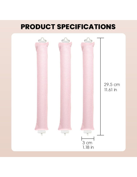 Rizador de Cabello Sin Calor YOBUY - Set de 3 Varillas Rosa Rizador de Cabello Sin Calor YOBUY - Set de 3 Varillas Rosa
