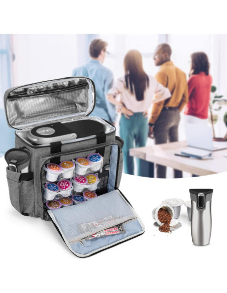 Bolsa de viaje CURMIO para cafetera Keurig K-Mini gris Bolsa de viaje CURMIO para cafetera Keurig K-Mini gris