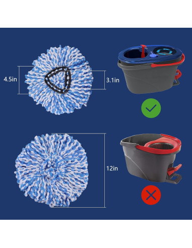 Cabeza de Mop de Microfibra Anffeary 30.48 cm 2 Paquetes
