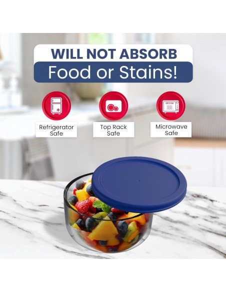 Tapa de Reemplazo Pyrex 9 Piezas Rojo Azul para Alimentos Tapa de Reemplazo Pyrex 9 Piezas Rojo Azul para Alimentos