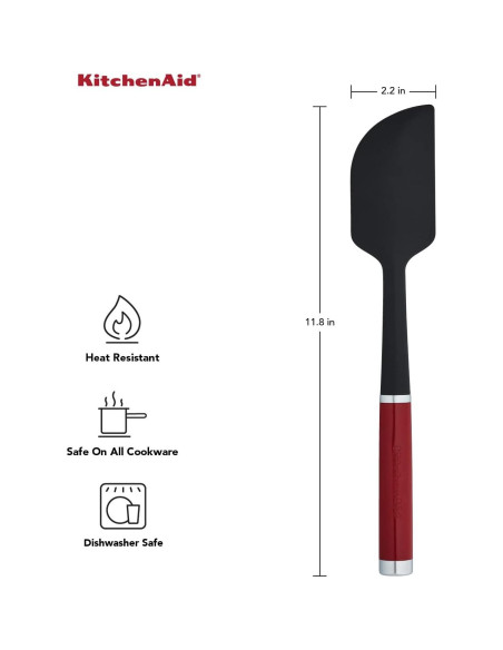 Espátula de Raspar KitchenAid Rojo 30cm Silicona Resistente Espátula de Raspar KitchenAid Rojo 30cm Silicona Resistente