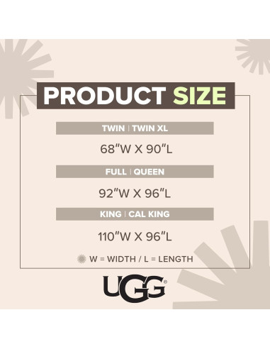 Edredón Twin UGG Danielle Blanco Esponjoso Lavable a Máquina
