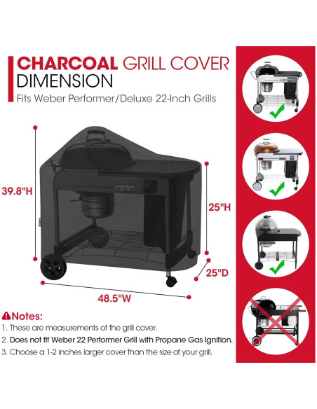 Cubierta de Parrilla Unicook para Weber Performer Deluxe 123x65cm Cubierta de Parrilla Unicook para Weber Performer Deluxe 123x65cm
