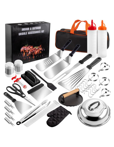 Set de 46 Accesorios para Parrilla Supernal de Acero Inoxidable