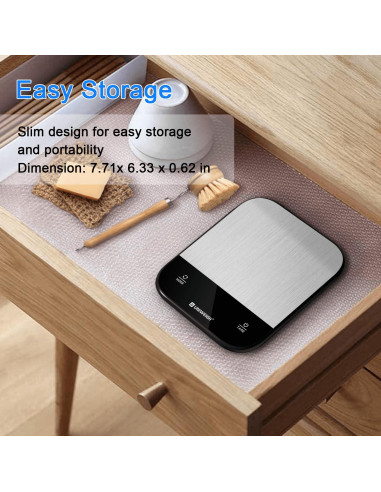 Báscula de Cocina Digital UNIWEIGH 4.99kg Acero Inoxidable