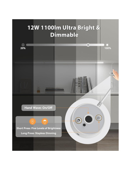 Barra de Luz LED Bajo Gabinete Hensam 30 cm Regulable 6000K Barra de Luz LED Bajo Gabinete Hensam 30 cm Regulable 6000K