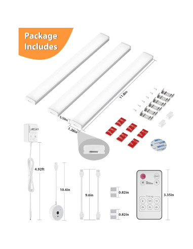 Barra de Luz LED Bajo Gabinete Hensam 30 cm Regulable 6000K