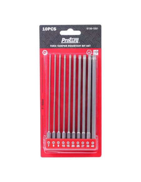 Juego de 10 Puntas TORX Protorq 150mm Seguridad Acero S2 Juego de 10 Puntas TORX Protorq 150mm Seguridad Acero S2