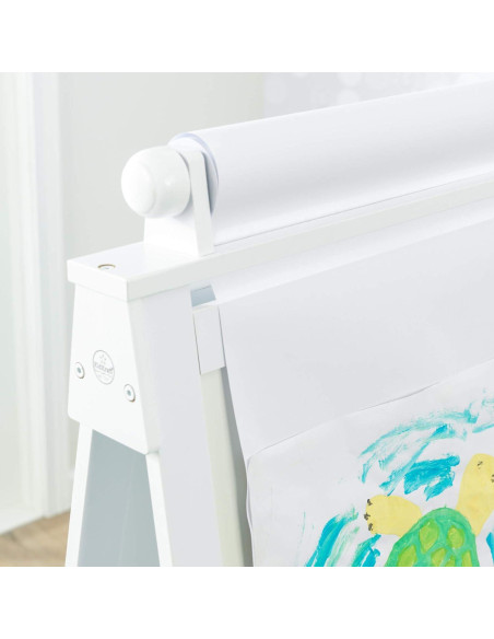 Caballete de Madera Deluxe KidKraft Blanco con Pizarra y Papel Caballete de Madera Deluxe KidKraft Blanco con Pizarra y Papel