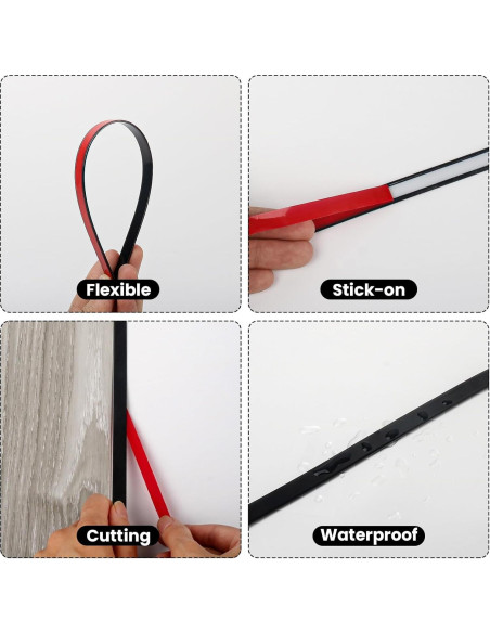 Moldura Flexible Autoadhesiva Yskzyz 2.99m Negra para Paredes Moldura Flexible Autoadhesiva Yskzyz 2.99m Negra para Paredes