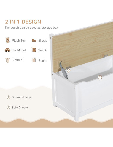 Conjunto de Mesa y Sillas para Niños Qaba 4 Piezas Madera Natural