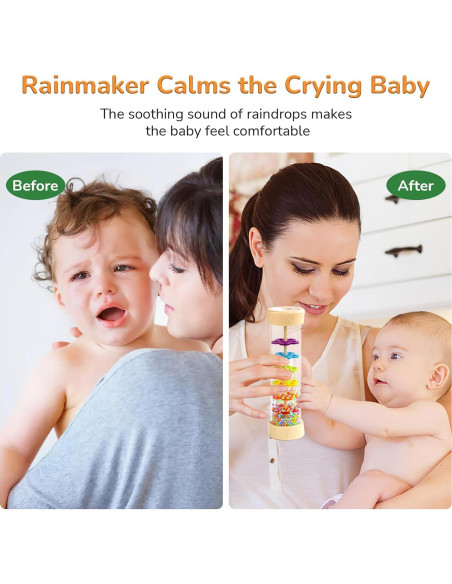 Rain Stick Montessori WODI para Bebés 6-12 Meses - Juguete Musical Rain Stick Montessori WODI para Bebés 6-12 Meses - Juguete Musical