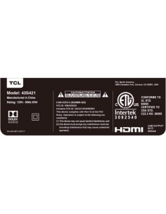 Televisor LED TCL 43S425 4K Ultra HD 43" Negro 2