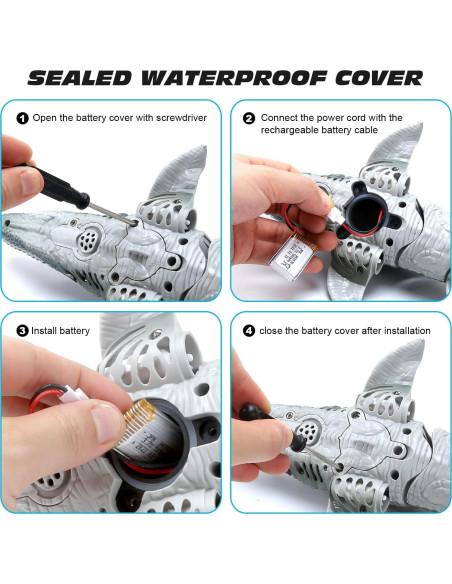Juguete de Control Remoto Mosasaurus 19.5cm Gris - fromeasy Juguete de Control Remoto Mosasaurus 19.5cm Gris - fromeasy